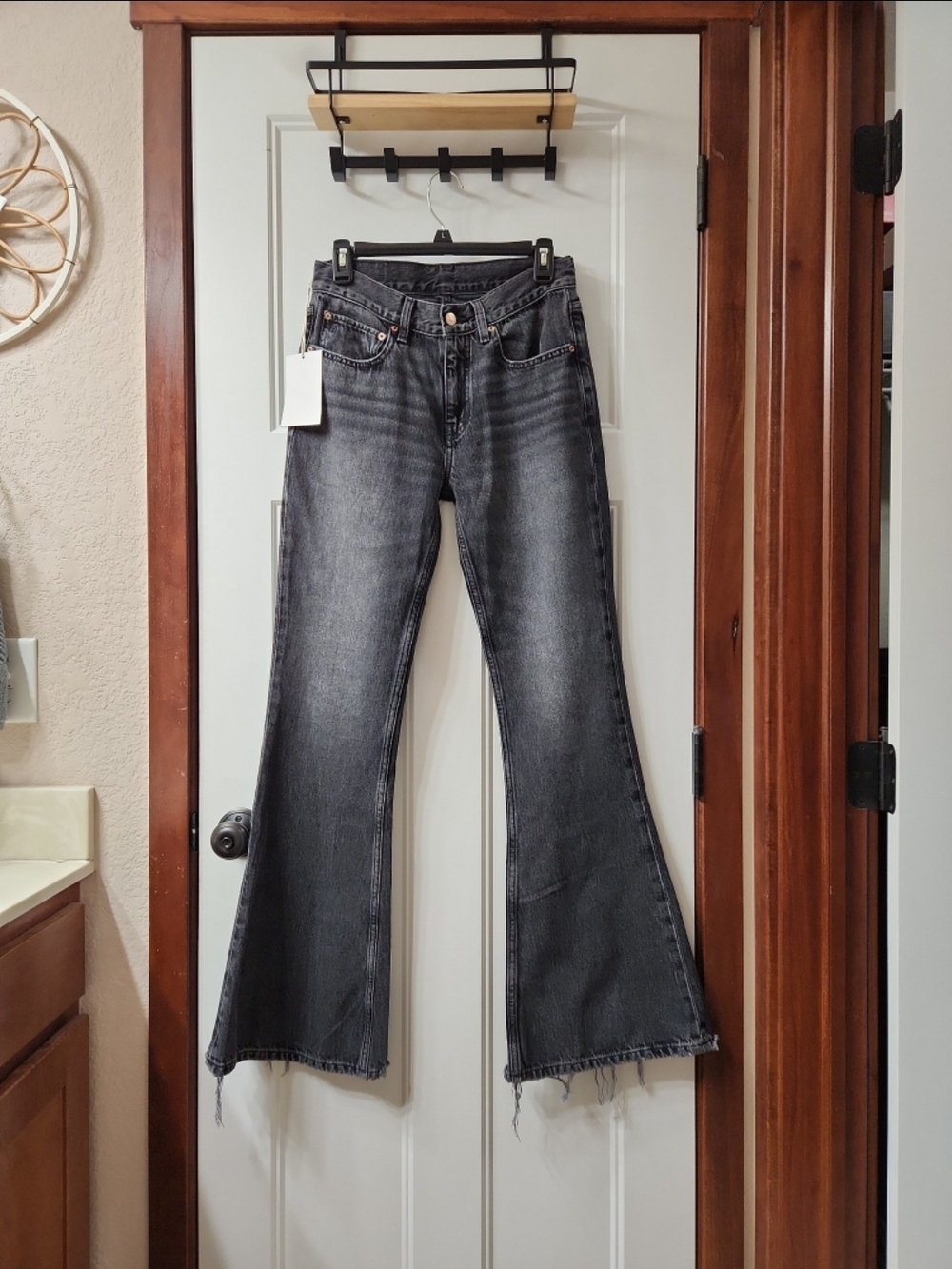 NWT Etica Black Mid-Rise Wide Leg Jeans